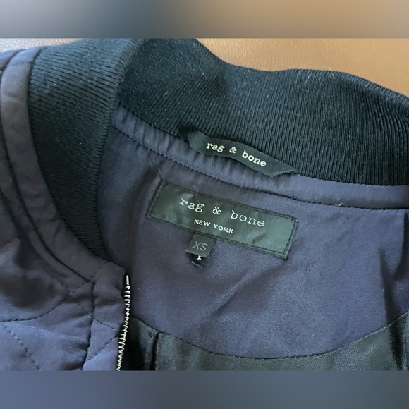 Rag & Bone eggplant pacific silk quilted jacket with leather size XS - Picture 9 of 10